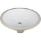 Hardware Resources 15-9/16" Lx13" W  White Oval Undermount Porcelain Bathroom Sink With Overflow H8809WH - alternate 1